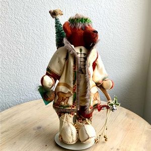 Winter, Woodland, Holiday Bear, Hand Painted Leather Clothing, Pat Fye, 1991
